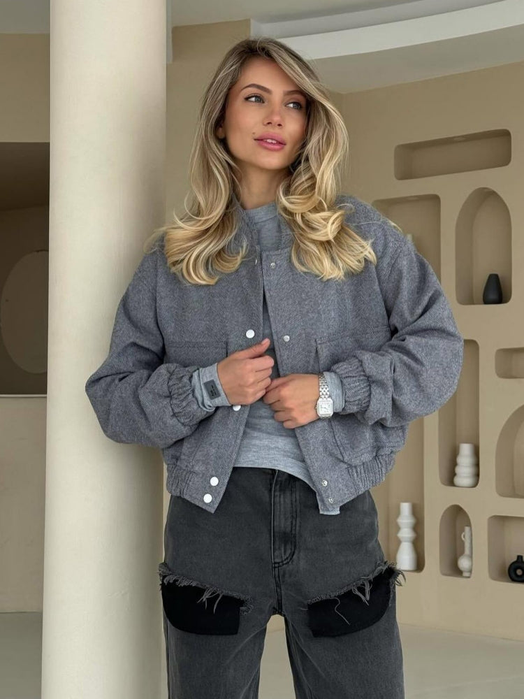 Solid Color Casual Coat