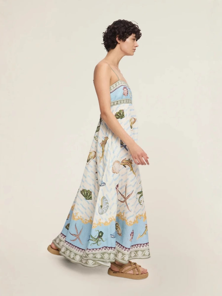 Creative Print Beach Dress