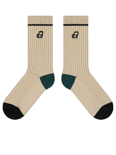 Cute Embroidered Letter Socks