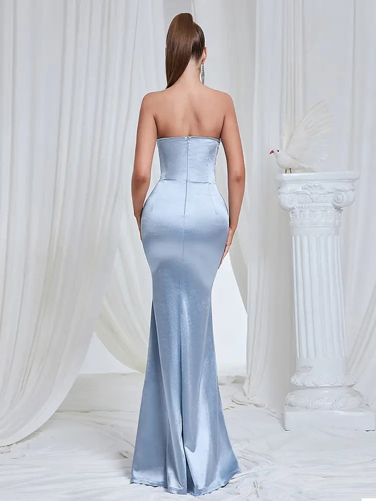 Strapless Fishtail Bodycon Evening Gown