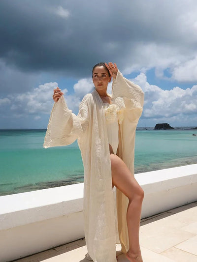 Floral Appliqué Solid One-Piece Swimsuit