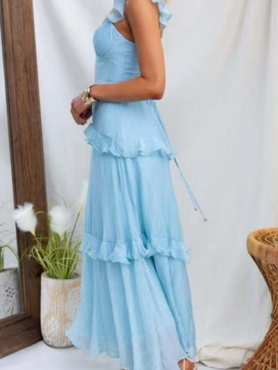 Ruffle Trim Elegant Dress