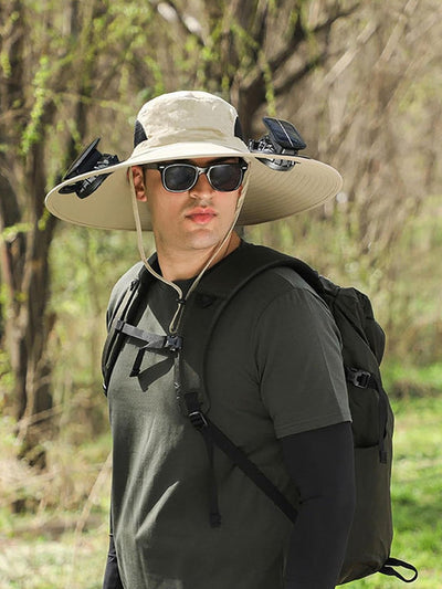 Rechargeable & Solar-Powered Outdoor Fan Hat – Fisherman Style
