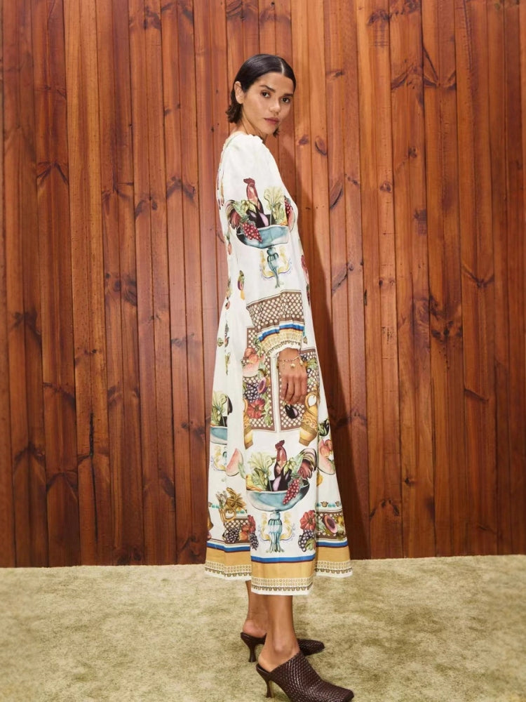 Minimalist A-Line Linen Gown