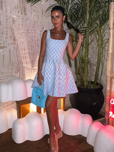 Wave Stripe Knit Dress Description