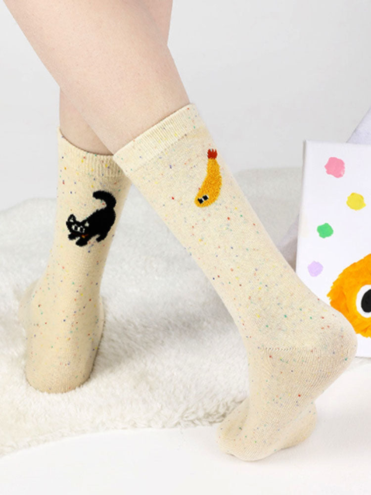 Adorable Cartoon Dog Cotton Socks