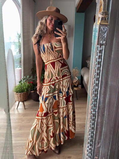 Summer Retro Bohemian Camisole Maxi Dress
