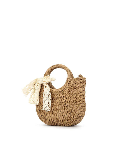 Woven Beach-Style Mini Basket Shoulder Bag