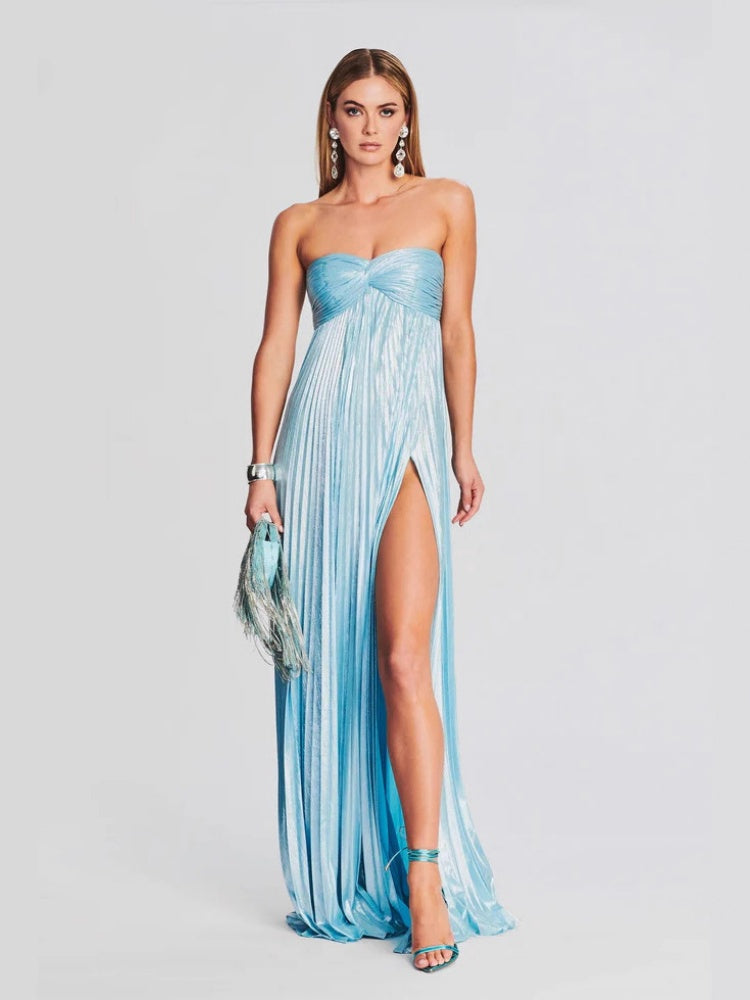 Sophisticated Knotted Slit Evening Gown