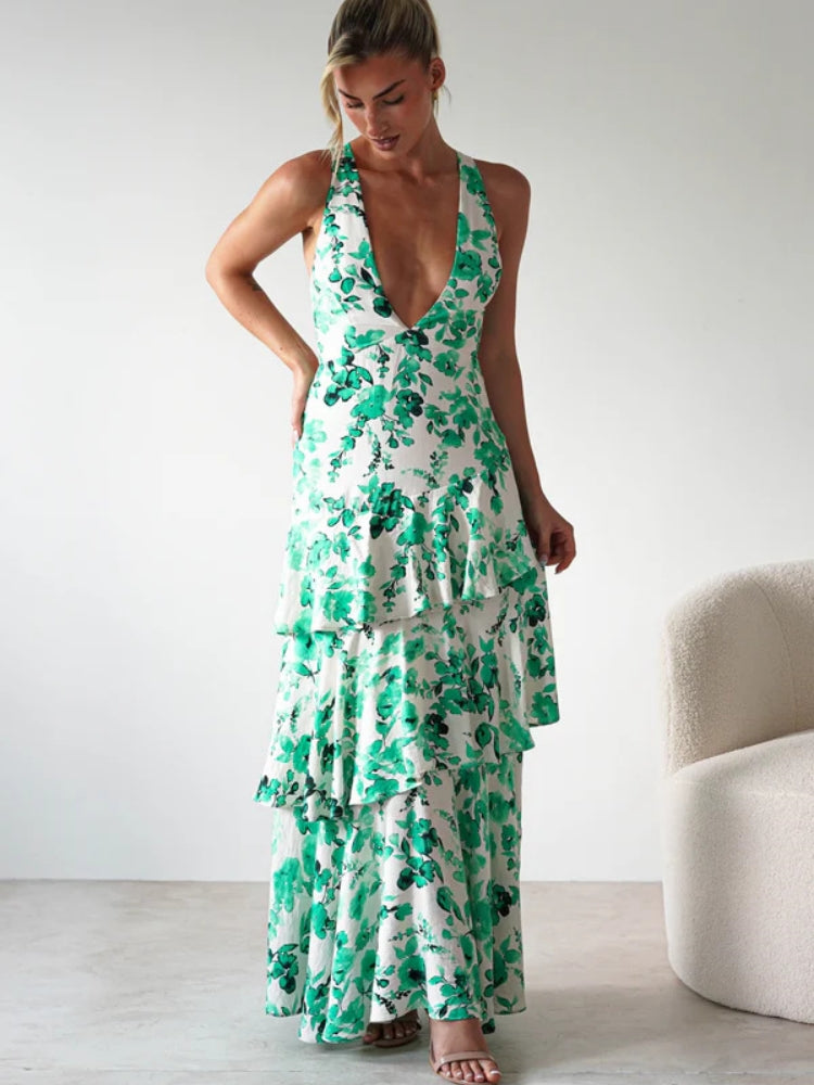 Floral V-Neck Slip Dress