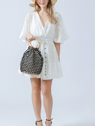 Handcrafted Wooden Bead Barrel Bag