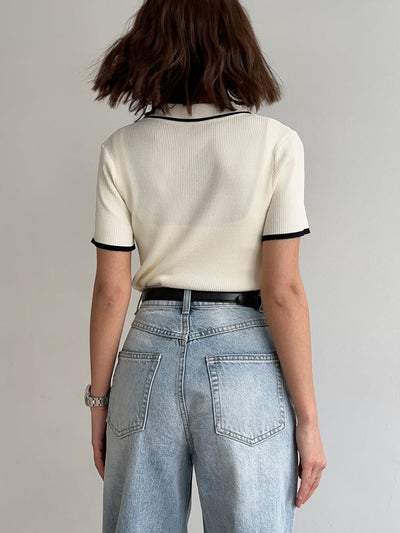 Contrast Trim Knit Top