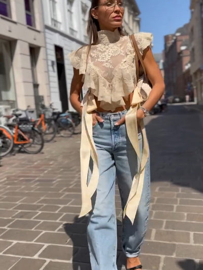 Lightness Streamer Lace Crop Top