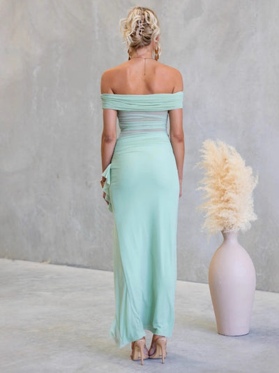 Slit  Sheer Bodycon Maxi Dress