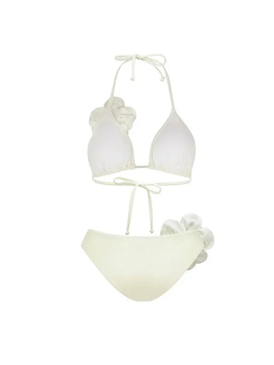 Halter 3D Floral Sexy Bikini Set