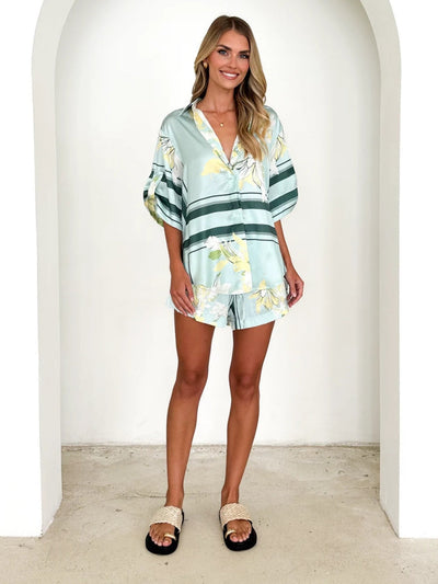 Printed Shirt & Shorts Set