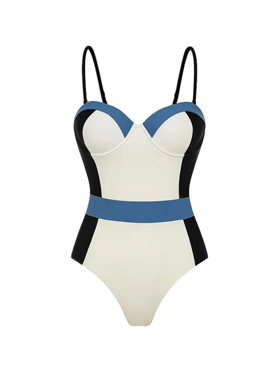 Colorblock Structured One Piece Swimsuit