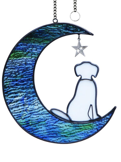 Dog on the Moon" Window Hanging Decoration