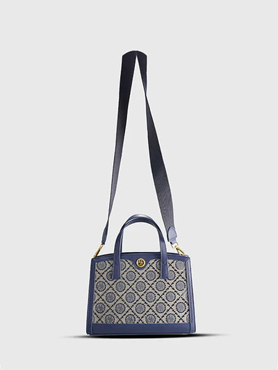 Jacquard Rhinestone Tote Crossbody Evening Bag