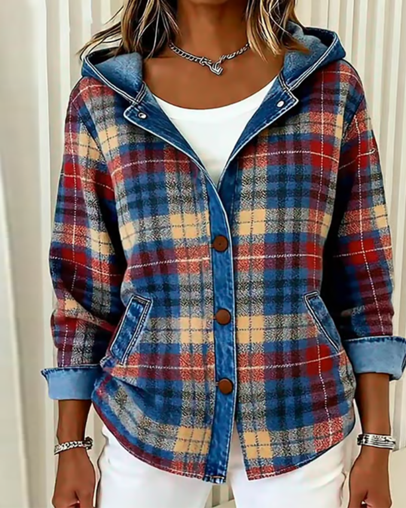 Stella® | Fashionable Checked Jacket with Hood