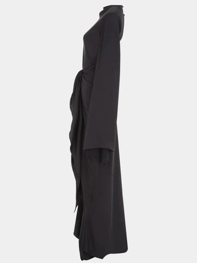 Gothic Style High Neck Dramatic Sleeves Maxi Dress