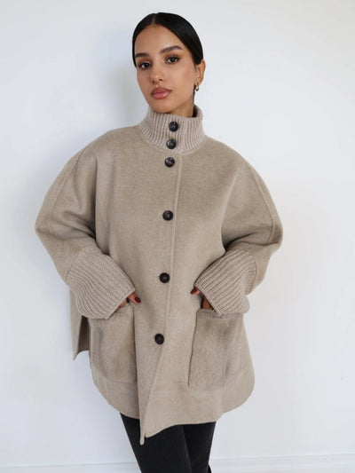 Vintage High Neck Cashmere Blend Coat