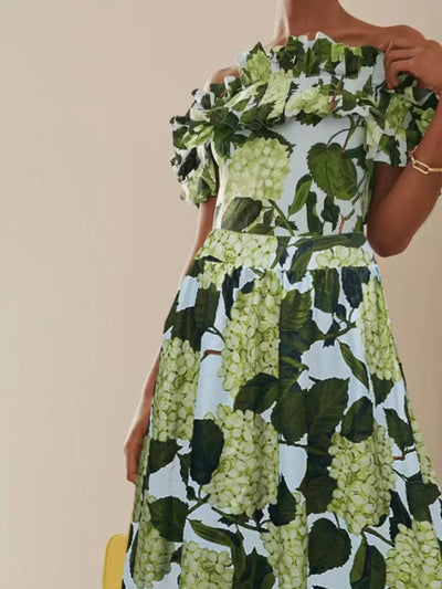 Ruffle Hydrangea Bandeau Bikini Set – Floral Sweet Style