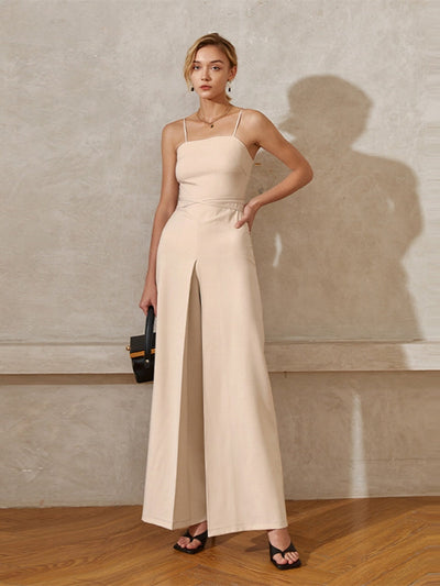 High-End Solid Waist Jumpsuit
