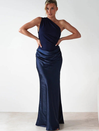 Asymmetric Neckline Sleeveless Dress