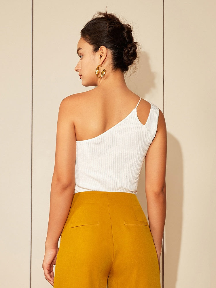 Single-Strap Asymmetric Knit Top