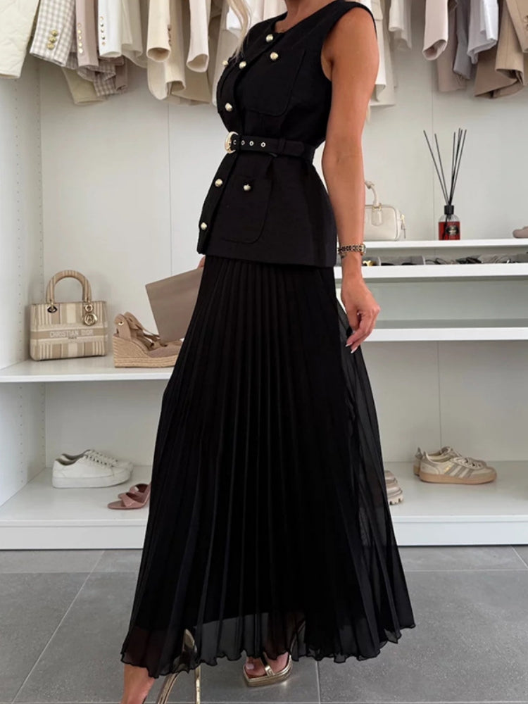 Tweed Vest & Tulle Skirt Set