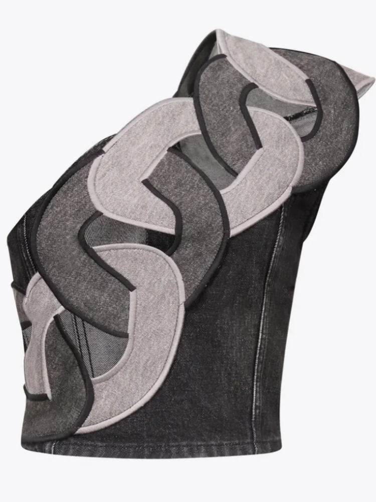 Lock Ring Type Irregular Jeans Set