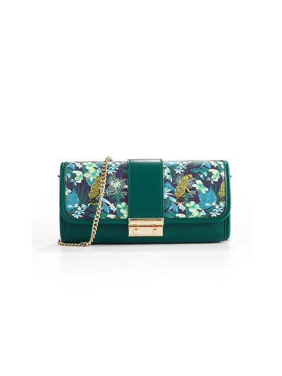 Urban Fashion Emerald Garden Print Barrel Bag