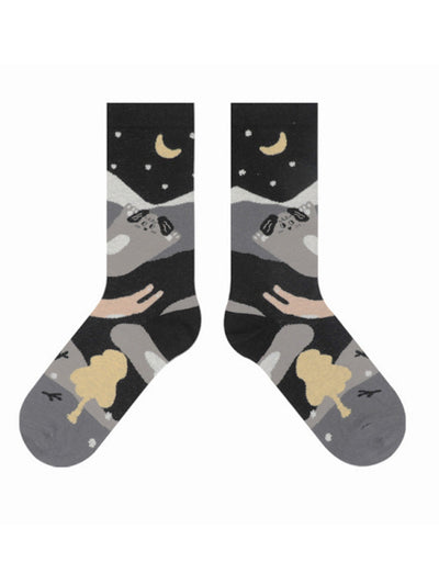 Cute Cartoon Kitty Pattern Cotton Socks
