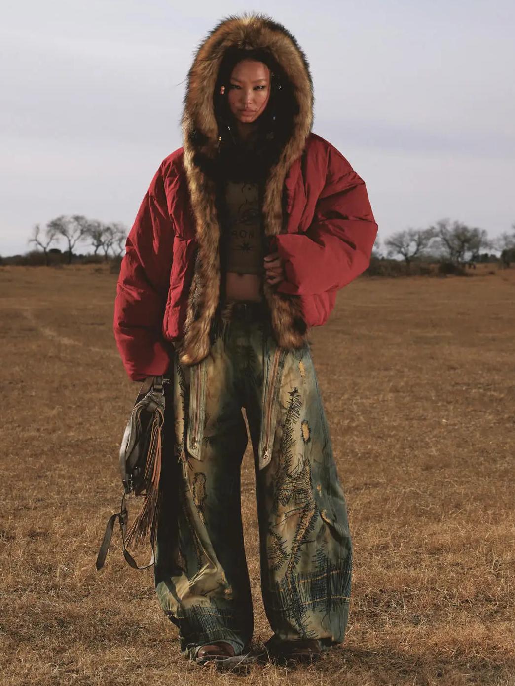 Plato-Dyed Embroidered Scimitar Jeans