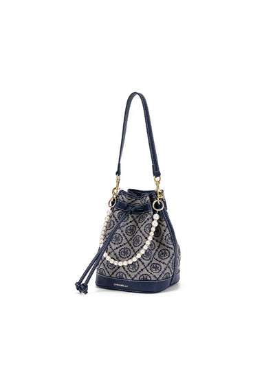 Jacquard Star Crossbody Bucket Bag