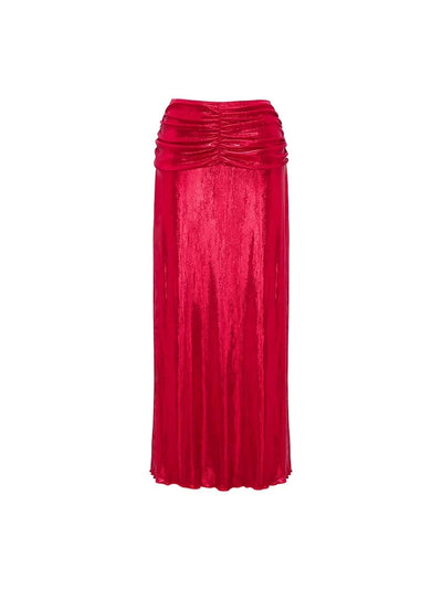 Red Glossy One-Piece with 3D Butterfly