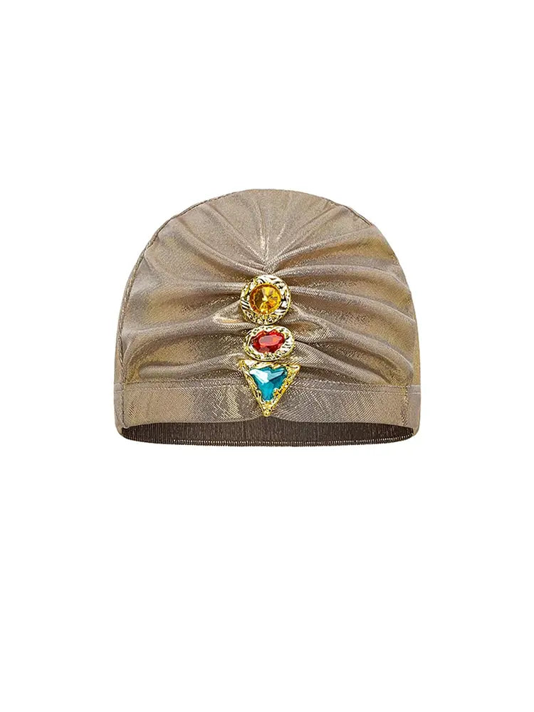 Rhinestone Ruched High-Waist Bikini Set