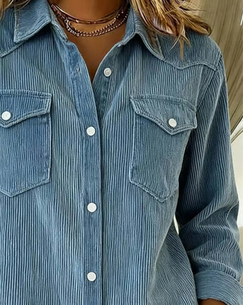 Stella® | Long-Sleeve Shirt with Lapel and Button Placket