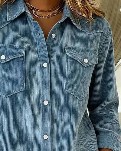 Stella® | Long-Sleeve Shirt with Lapel and Button Placket