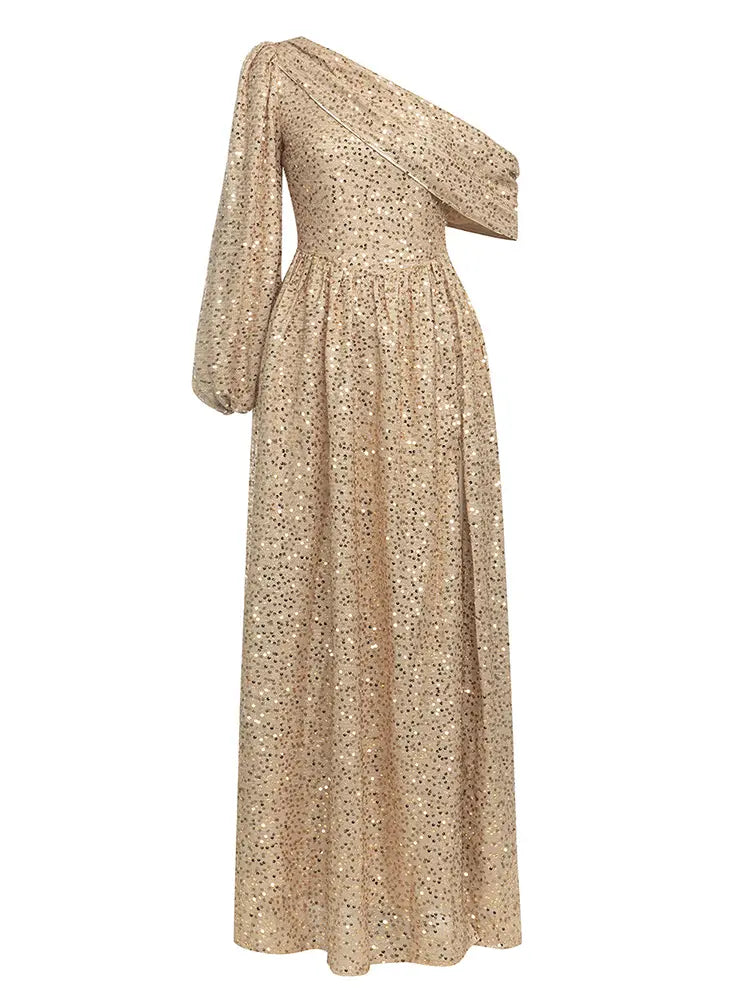 Sexy One-Shoulder Sequin Dress