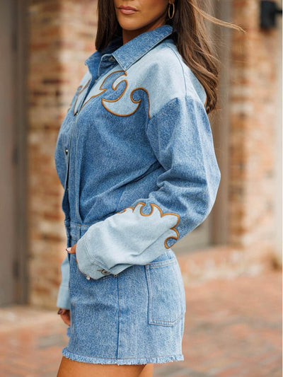 Rodeo Row Denim Romper