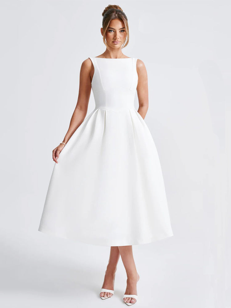 SLEEVELESS BACKLESS DRESS