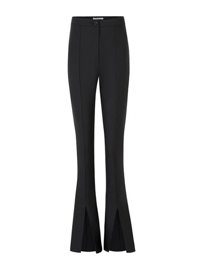 Elegant slit slightly flared suit pants