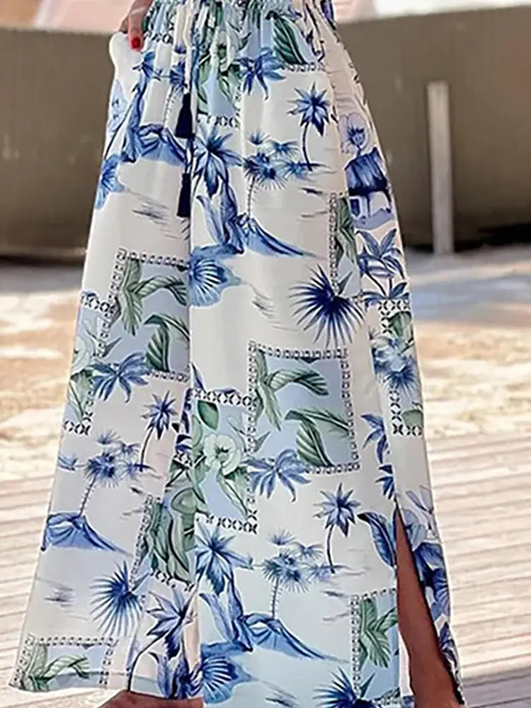 Tropical Print Two-Piece Bikini Set