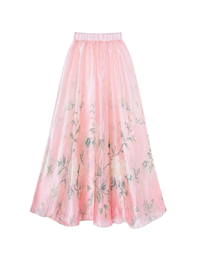 Pink Floral One-Piece with 3D Crystal Flowers