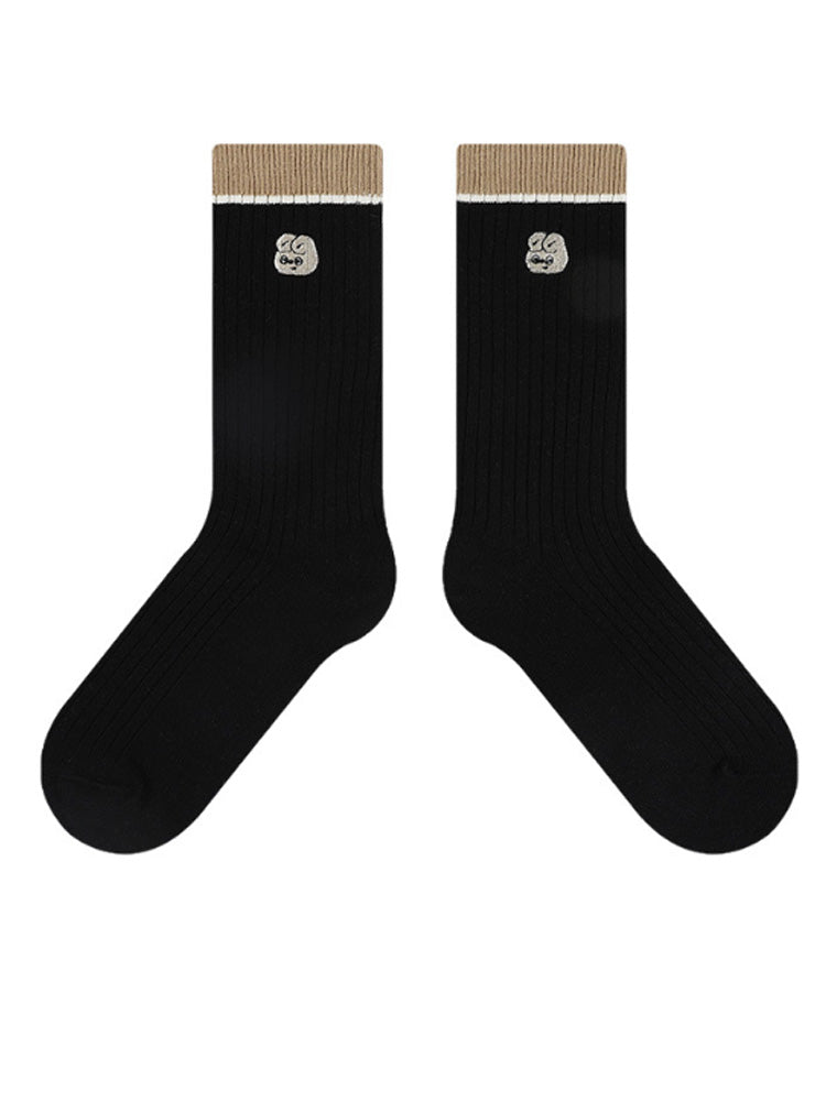 Cute Embroidered Letter Socks