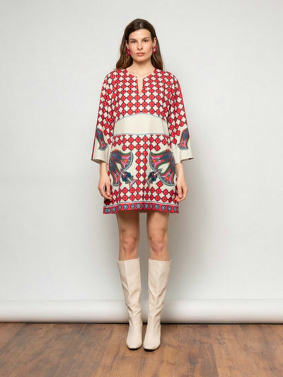 Bohemian Print Mini Dress