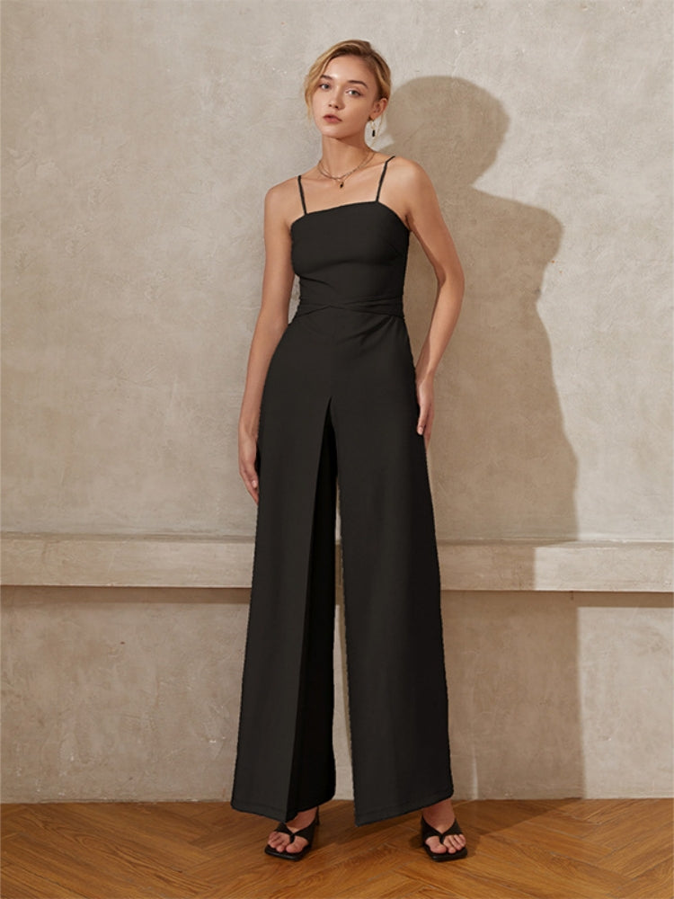 High-End Solid Waist Jumpsuit