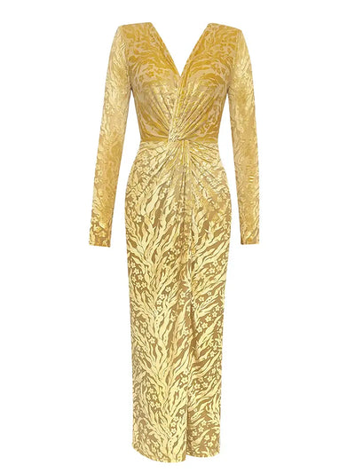 Sexy Velvet Long Sleeve Ruched Dress